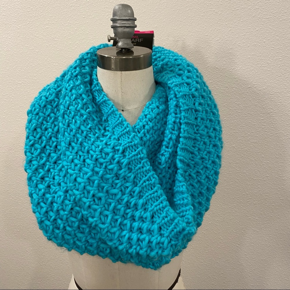 New scarf cowl  wear two ways aqua turquoise blue